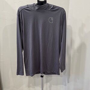 Carhartt Force Sun Defender Long Sleeve T Shirt with hoodie - Size Large EUC